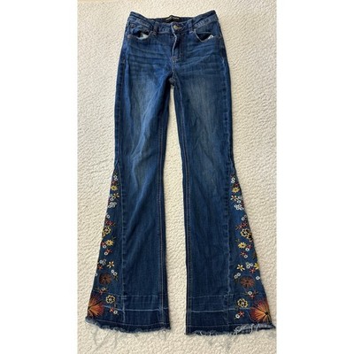 Ashley Mason Chloe Premium Embroidered Bootcut Jeans Size 1/25