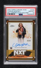 2025 Chrome WWE NXT Gold Refractor 3/50 Charlie Dempsey PSA 10 GEM MT Auto 16wc