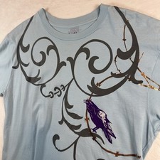 Camiseta Y2K Anchor Azul Rock & Roll Cuervo Grunge Para Hombre Grande Azul Claro Nueva Sin Etiquetas