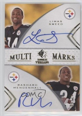 2008 SP Rookie Threads 8/25 Limas Sweed Rashard Mendenhall #MMD-3 Auto 0af