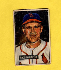 1951 Bowman Enos Slaughter #58 St. Louis Cardinals FAIR FREE SHIPPING