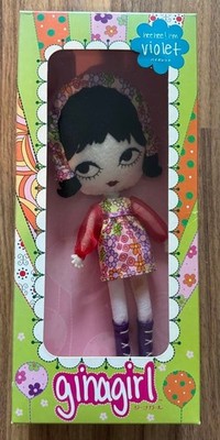 Ginagirl Violet Doll by Gina Galland - Limited Edition Handmade Fabric Doll
