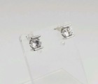 ATI Sterling Silver .56ct TW CZ Framed Post Back Earrings .25" — photo 2