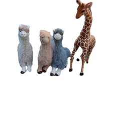 Lot of 3 Llama Plush Giraffe Large Medium Lama Animals XL Hugfun Brin Joy