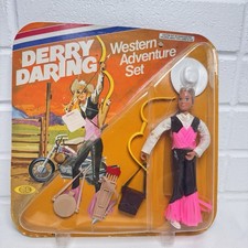 Evil Knievel Derry Daring 7" Action Figure Doll Western Set Vintage 1975 Ideal