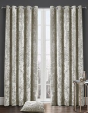 Ring Top Thick Velvet Blackout Curtains Pair With Eyelet Ready Made Fully Lined