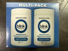 BAUSH+ Lomb Blink Nutritears Preservation Eye Supplement 2-Pack, 50 Count Each