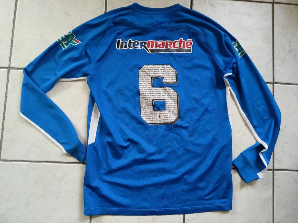 MAILLOT FOOT NIKE COUPE DE FRANCE FFF PMU INTERMARCHé N°6 TAILLE L/D6 USé - Photo 3/4