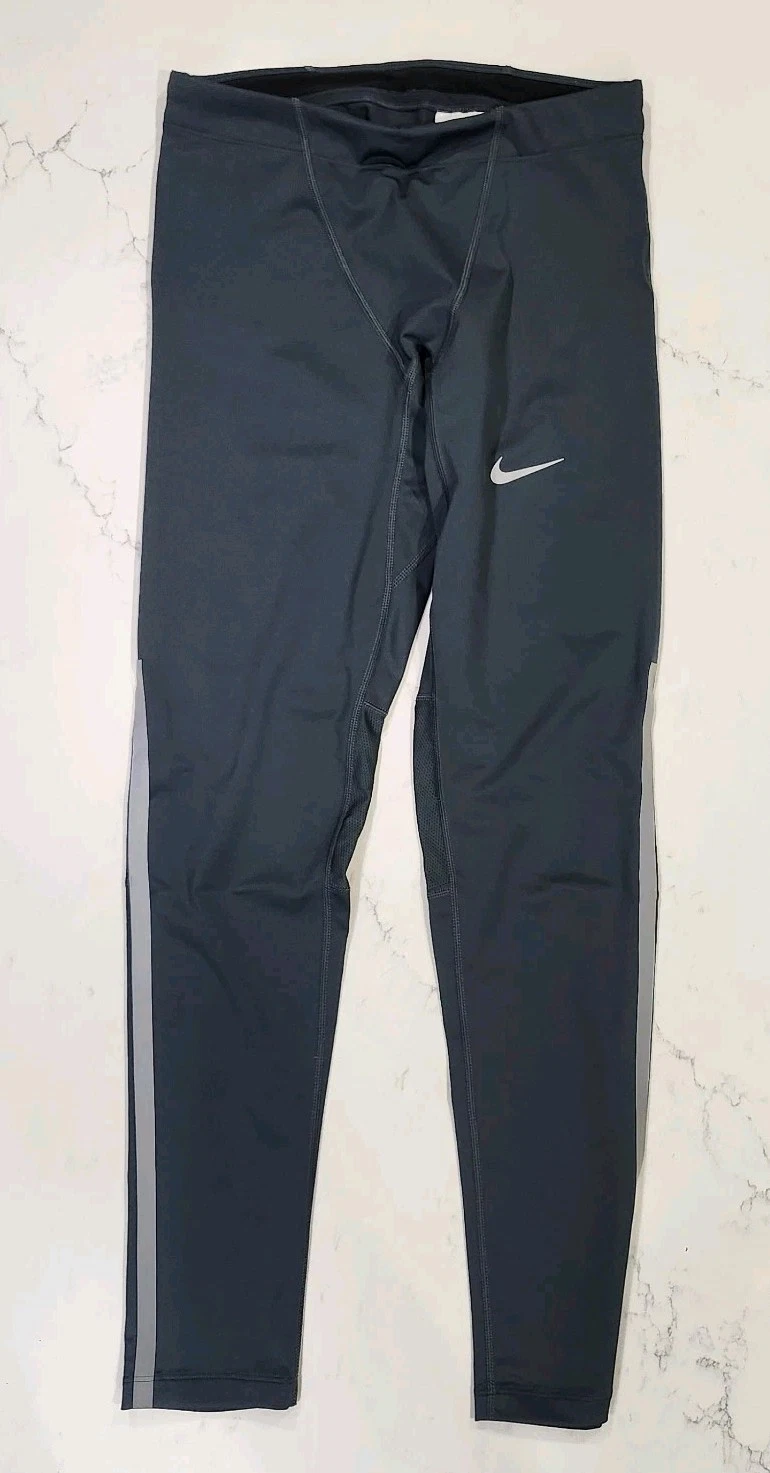 Nike Women's Medium Dri-Fit Compression Leggings Running Gray Drawstring Pants