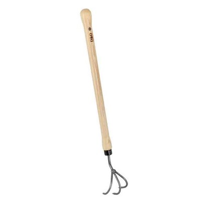 Handkultivator (Borstahl) mit Holzstiel (Esche, 48 cm) I Handgrubber, Handharke