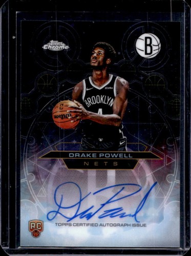 2025-26 Topps Chrome Drake Powell Chromograph RC Auto #CHR-DP Nets Rookie