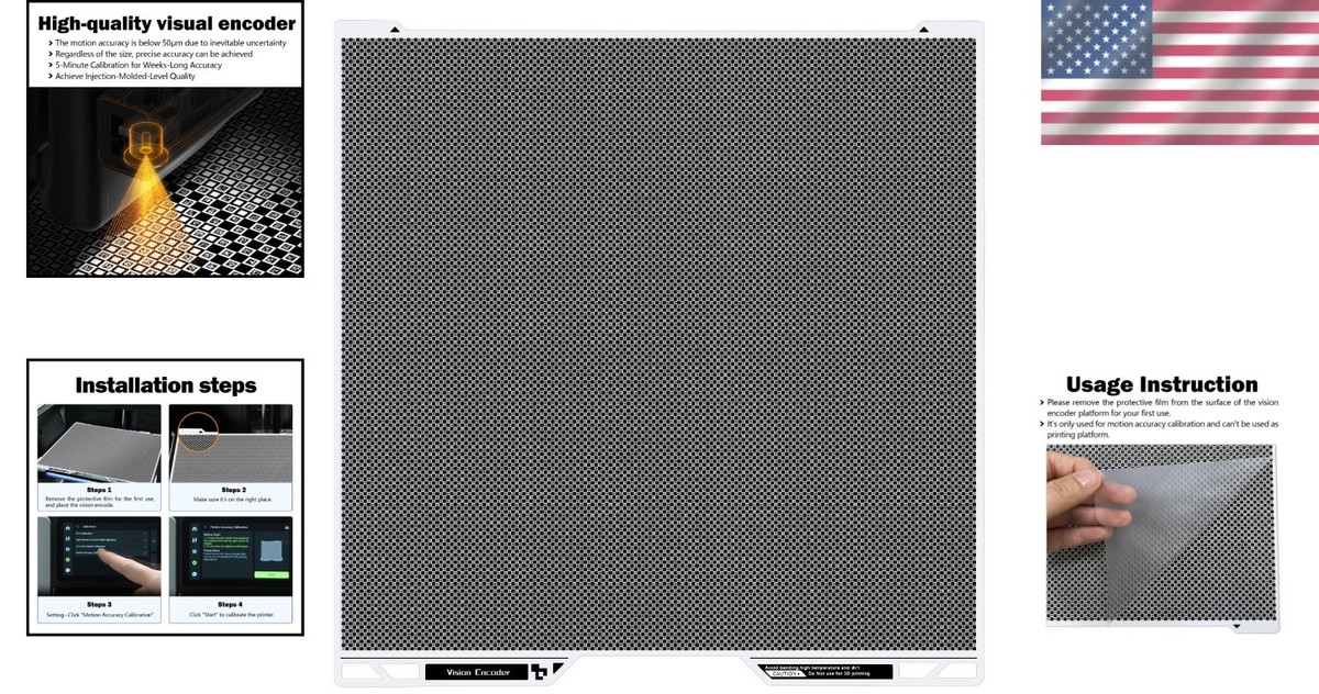 3D Printer Vision Encoder Calibration Tool for Bambu Lab H2D H2S