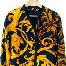 Gianni Versace Couture Baroque Jacket UK 10 Genuine Iconic 1990's Wool & Silk