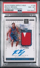 2018 PANINI IMPECCABLE JSY AUTO #148 BRUCE BROWN 14/99 PSA 8