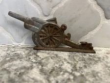 Vintage Cast Iron Figure Metal Toy Artillery Cannon Military