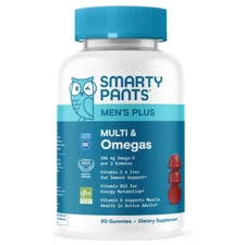 SmartyPants Men's Plus Multivitamin & Omegas Gummies with Vitamins C, 
