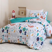Twin Comforter Set for Kids, Boys, Girls, 4 Pieces Bed-in-a-Bag Bedding Set, ...