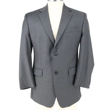 Calvin Klein Sport Coat Mens 40R Gray Wool Jacket Blazer 2 Button Macys