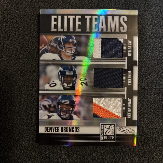 2007 Donruss Elite Teams Broncos Jay Cutler / Mike Bell / Javon Walker GU #1/25