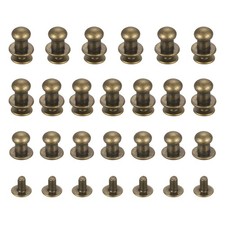 6mm Ball Head Stud Rivets Screw Back 20Pcs - Button Nipple Rivet - Copper