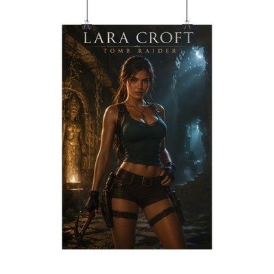 Lara Croft Poster, Tomb Raider Wall Art, Gaming Poster, Room Decor