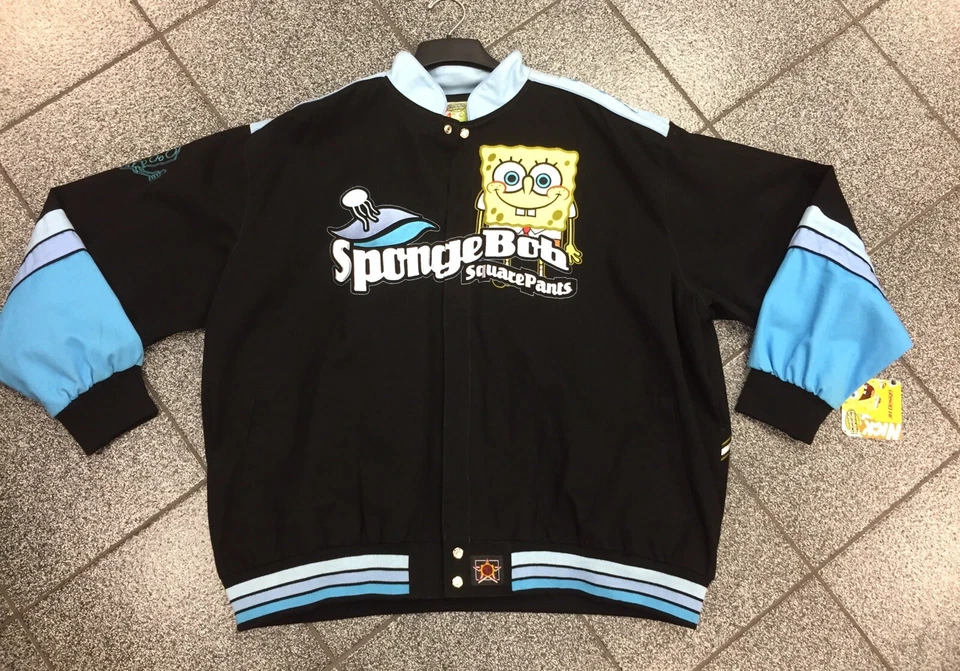 Raro 6XL NUEVO CON ETIQUETAS Nuevo DE COLECCIÓN Deadstock Bob Esponja Pantalones Cuadrados NASCAR Chaqueta Abrigo Alto Foto 2 de 4