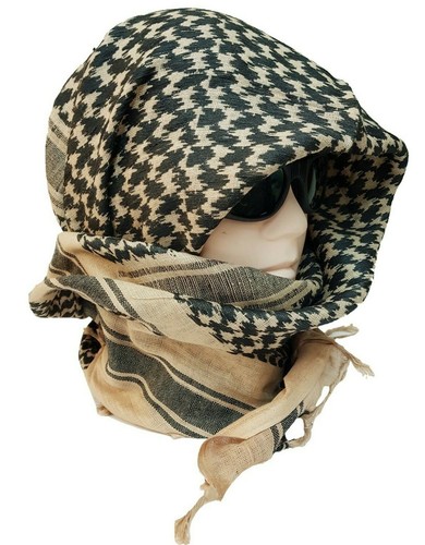 100% Cotton Shemagh Scarf Arab Army Tactical Desert Military Head Wrap Face Veil - Picture 26 of 123