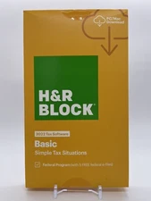 H&R Block Tax Software Basic 2022 E-File Only Key Card Box / Free Shipping NEW!