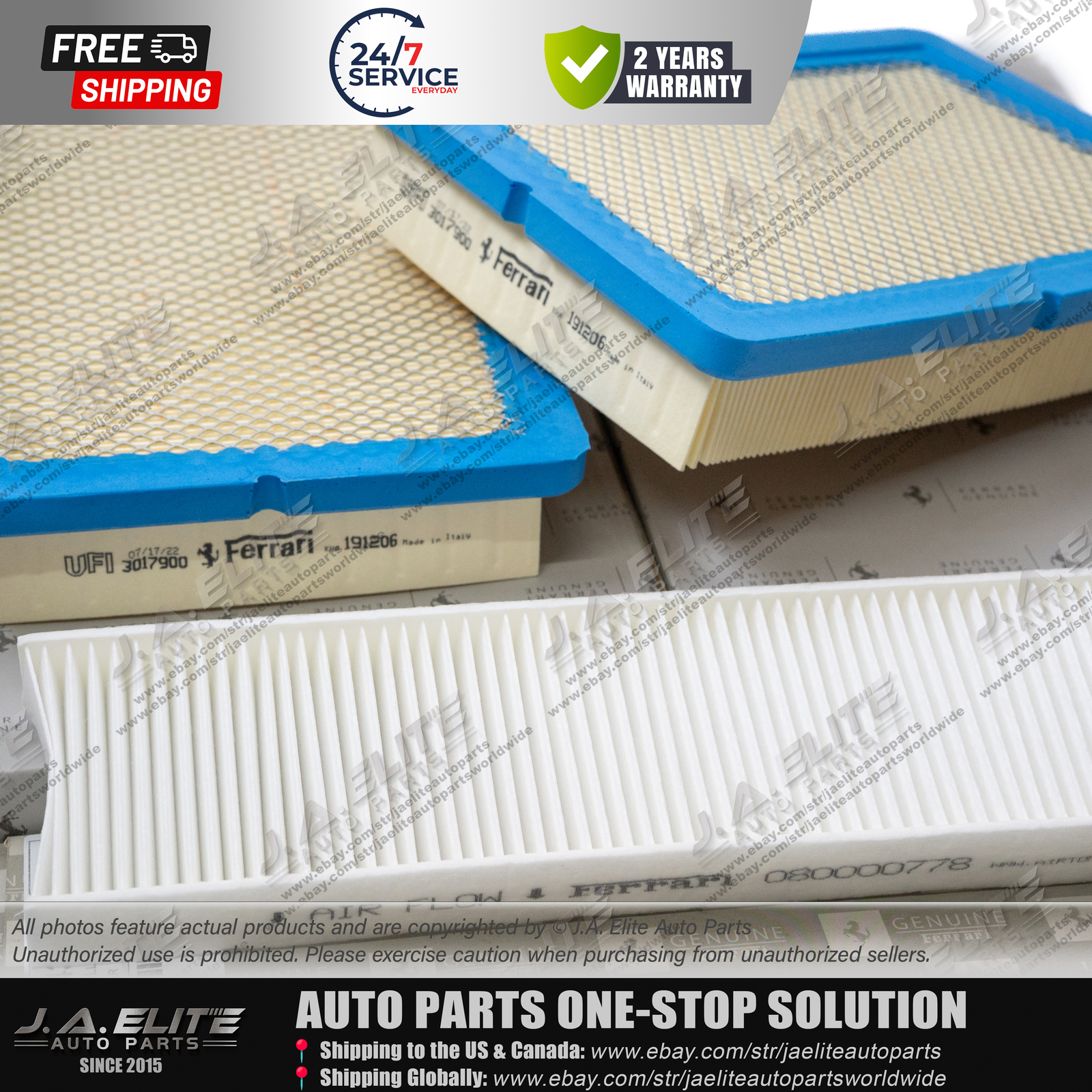 3pcs Ferrari Air Filter & Pollen Filter for Ferrari F430