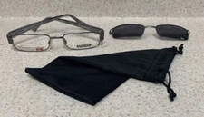 EASY CLIP 220 EYEGLASSES IN SILVER/GRAY with Magnetic Polarized Sun Clip