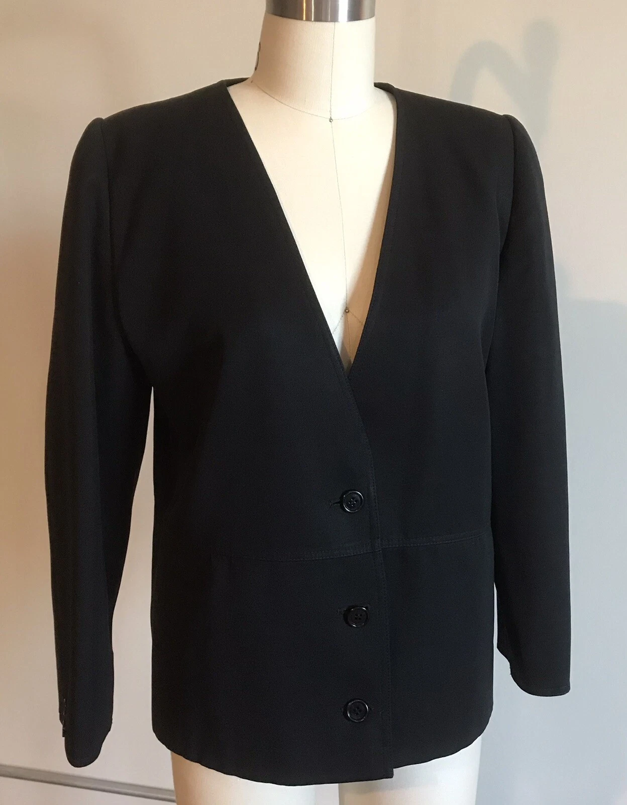 Giacca blazer vintage Valentino Miss V lana 44 10 nero made in Italy 3 bottoni rk