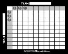 20 Pack - Scratch-Off Football Square Grid - 100 Squares Office Pool