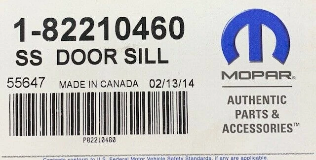 KIT DE ALFÉIZAR DE ENTRADA DE PUERTA DODGE AVENGER 2008-2014. 82210460 - NUEVO OEM Foto 3 de 4