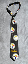 Vintage 1993 Ralph Marlin NFL Pittsburgh Steelers Logo Black Neck Tie USA