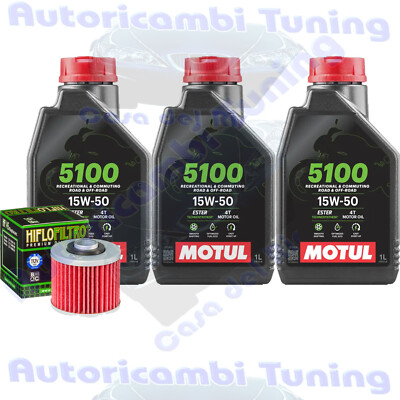 Set Service Öl Motul 5100 15W50 + Filter Für Jawa 660 Cz Sportard� 2013>2015