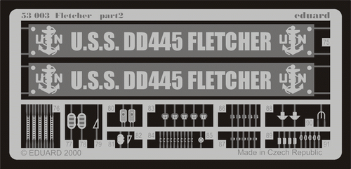 Piezas grabadas eduard Fletcher Details Railngs U.S.DD445 - 1:350 para kit Tamiya - Imagen 2 de 2