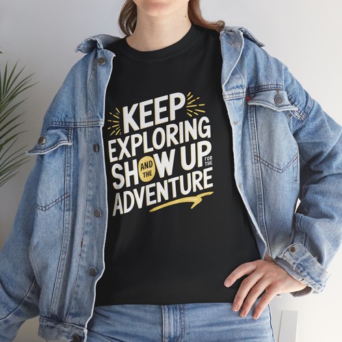 T-shirt maglietta grafica Keep Exploring avventura all'aperto citazione escursionismo viaggio natura - Foto 5 di 6