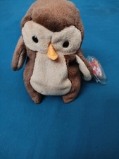 TY Beanie Baby - HOOT the Owl 4th Gen hang tag  5 inch 