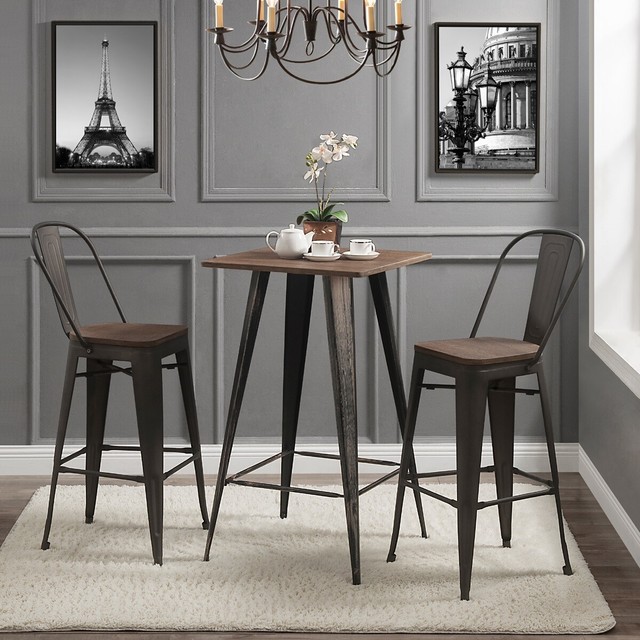 Winsome Kallie 3 Piece Set Pub Table Bar Height Stools For Sale Online Ebay