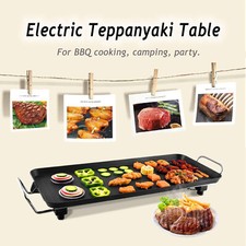 Electric BBQ Barbecue Grill Non-Stick Indoor Outdoor Tabletop Garden Home 1500W