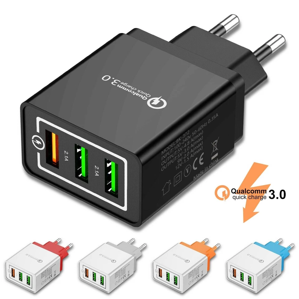 3 Port Fast Quick Charge QC3.0 USB Hub Wall Charger Power Adapter US EU Plug New - Image 3 of 4