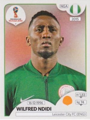 Panini Sticker Fußball WM 2018 Russia Nr. 344 Wilfried Ndidi NGA Nigeria Bild