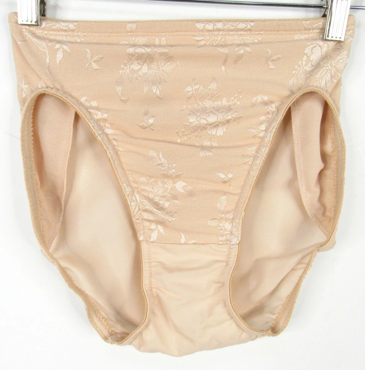 Vintage OLGA Style 40097 Beige Embroidered High Cut Panties Size S NWT NOS  Brief