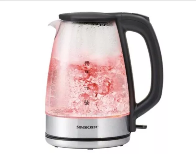 1.7-Liter Electric Glass Kettle with Color Changing LED Indicators