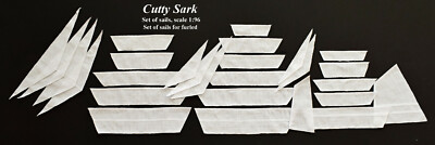 Revell Cutty Sark, Thermopylae 1:96 - set of Furled sails sewed on CNC for model