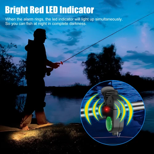 4PCS Fishing Bite Alarm,Electronic LED Clip On Fish Rod Fishing Bite Sound Alarm - Picture 5 of 8