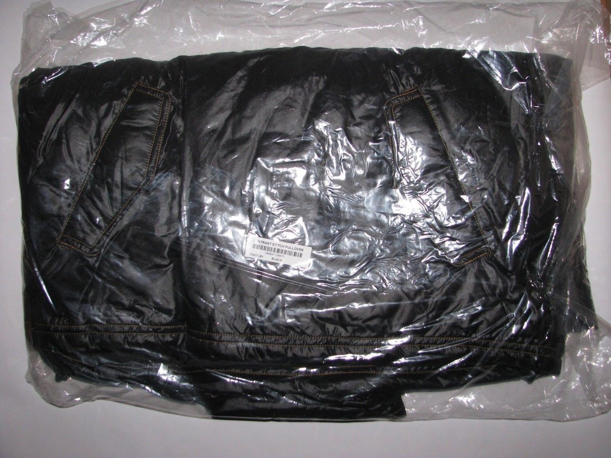 SUPREME New York Contrast Stitch Pullover BLACK Men's Large NEW! F