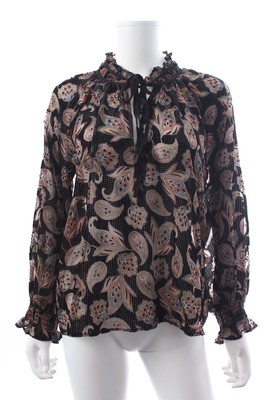 Ba&sh Ruiz Paisley Bluse/ Schwarz/ UVP