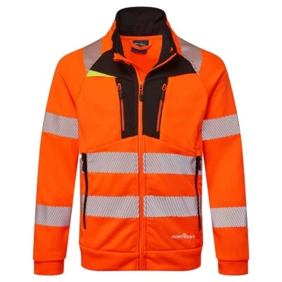 Portwest DX477 DX4 Hi-Vis Trichter Hals Reißverschluss Sweatshirt Wärme leicht