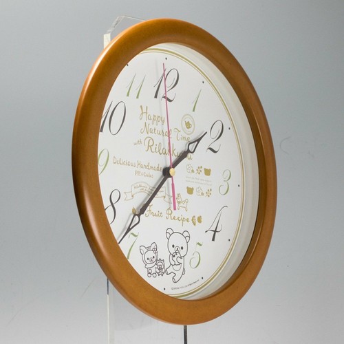 Seiko Uhr Wanduhr Rilakkuma Analog Holz hellbraun Holzsockel CQ220B - Bild 3 von 3
